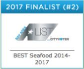 Bay Area A-List #2 finalist for best seafood restaurant 2014-2017